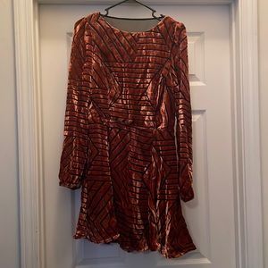 Bronze and black velvet dress